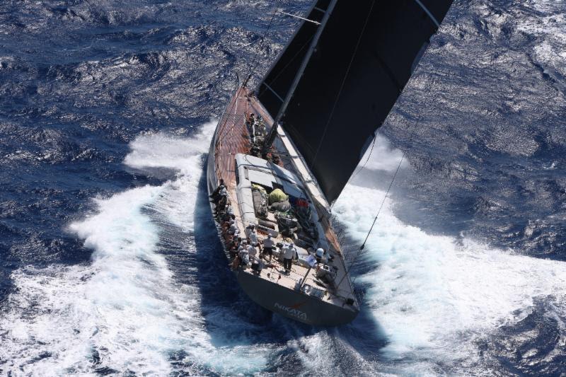 The largest yacht in the race - superyacht JV115 Nikata - RORC Caribbean 600 photo copyright Tim Wright taken at Royal Ocean Racing Club and featuring the IRC class