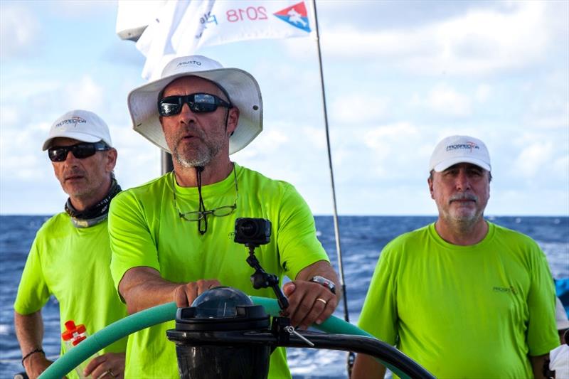 Prospector team led by Paul McDowell, Dr. David Siwicki and Larry Landry (left to right) at Transatlantic Race - photo © Matt Landry