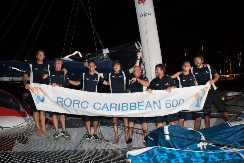 A new Multihull course record and line honours for Giovanni Soldini's Multi 70 team (ITA)  - 2019 RORC Caribbean 600 photo copyright Arthur Daniel taken at Royal Ocean Racing Club and featuring the IRC class