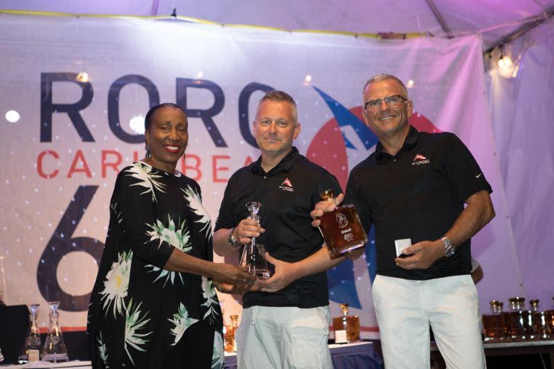Shirlene Nibbs, Consultant to the Ministry of Tourism, presented Jeremi Jablonski's Hanse 430 Avanti (USA) with prizes for winning the Two Handed division - 2019 RORC Caribbean 600 photo copyright Arthur Daniel taken at Royal Ocean Racing Club and featuring the IRC class