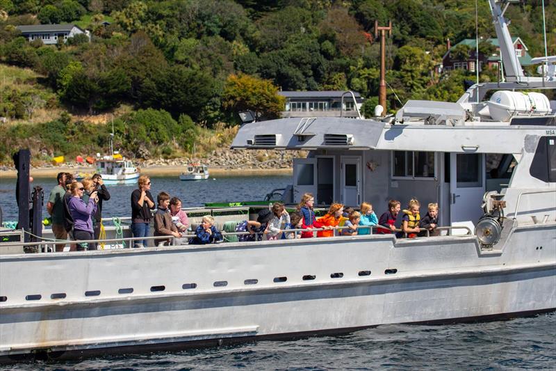 Committee Boat - Start Leg 3 - Half Moon Bay, Stewart Island - Two Handed Round NZ Race 2019 photo copyright Shorthanded Sailing Association taken at Royal Akarana Yacht Club and featuring the IRC class