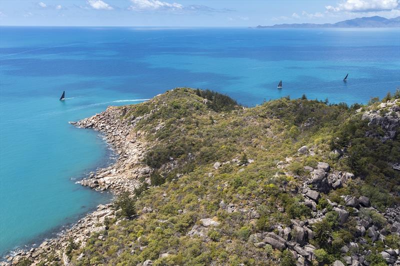 Aerial view of leaders in the 2018 Around the Island Race - SeaLink Magnetic Island Race Week 2018 - photo © Andrea Francolini