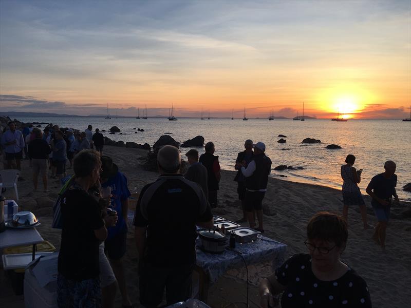 Sun sets as crews relax at Cape Upstart BBQ - SeaLink Magnetic Island Race Week 2018 - photo © Mike Steel