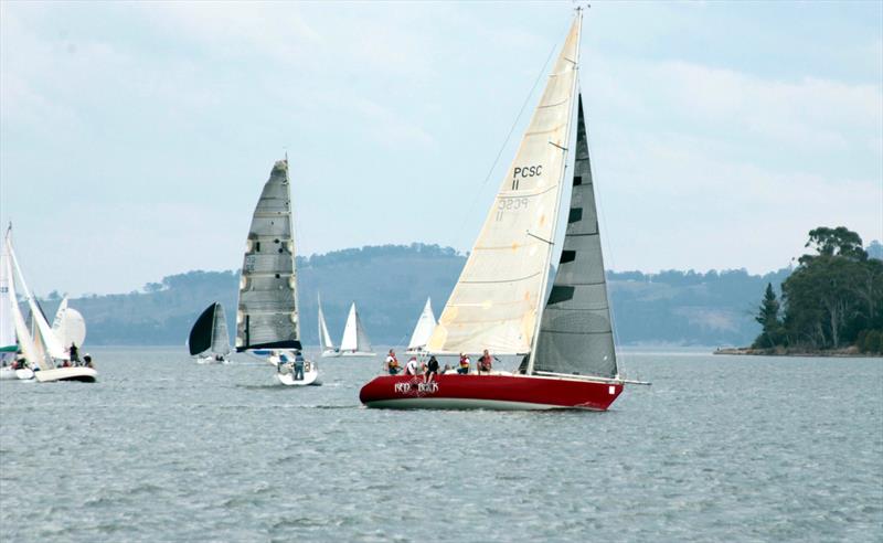 Redback powers to windward on Kangaroo Bay, Cygnet, south of Hobart - 2019 Cygnet Regatta Weekend photo copyright Jessica Coughlan taken at Port Cygnet Sailing Club and featuring the IRC class