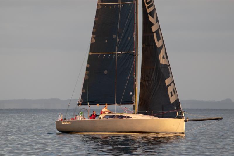 Titanium finishing Leg 1 in Mangonui - 2019 SSANZ Two Handed Round New Zealand Race photo copyright Deb Williams taken at  and featuring the IRC class
