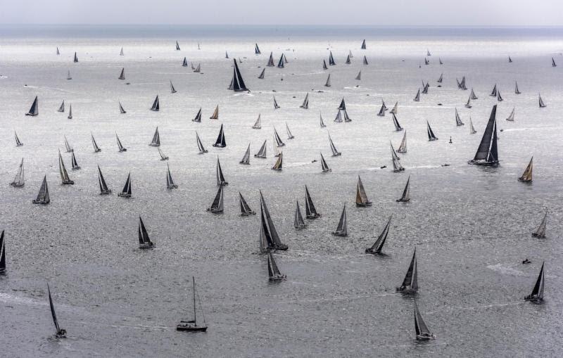 The 48th Rolex Fastnet Race starts on Saturday 3 August 2019. The immense fleet in the world's largest offshore yacht race is an impressive sight as they head into the English Channel photo copyright Rolex / Kurt Arrig taken at Royal Ocean Racing Club and featuring the IRC class