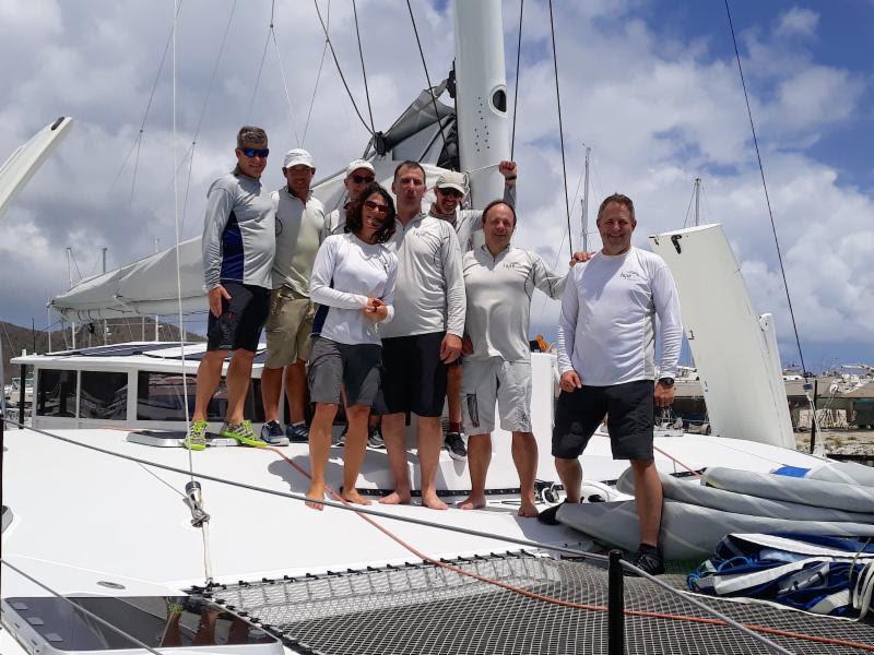A new outright record was set in the Nanny Cay Challenge by Fujin, Greg Slyngstad and his crew on the Bieker 53 catamaran after completing the Round Tortola Race in an elapsed time of 1h 57mins 16mins photo copyright BVISR / Michelle Slade taken at Royal BVI Yacht Club and featuring the IRC class