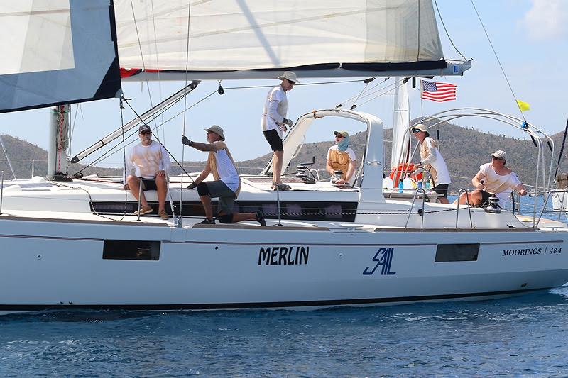 Bareboat 1: Team Merlin (SAIL), Moorings 48, Charlie Garrard (USA) - BVI Spring Regatta 2019 photo copyright Ingrid Abery / www.ingridabery.com taken at Royal BVI Yacht Club and featuring the IRC class