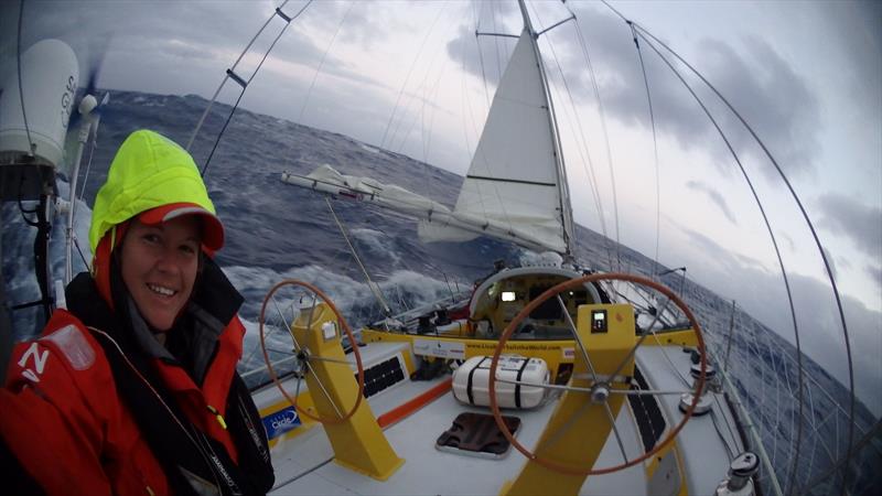 Lisa Blair in stormy conditions - photo © Michelle Macready