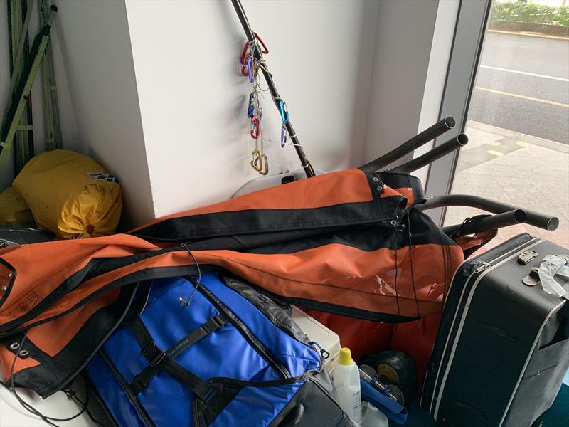 Gear, including pipe cots, left behind during the first leg of the Round Hainan Race 2019. Were they on the Certificate? Yes photo copyright CBI taken at  and featuring the IRC class