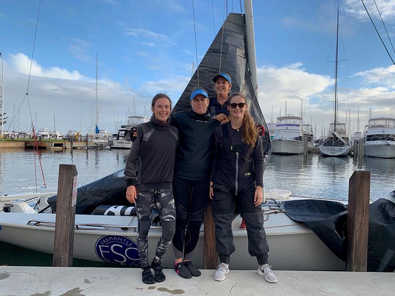 RFBYC team of front row L-R Hayley, Chelsea, Ella and back row is Shelley - National Sailing League Final photo copyright Lisa Ratcliff taken at Royal Sydney Yacht Squadron and featuring the IRC class