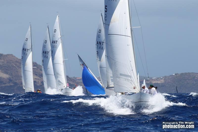 The Dragons were quite a sight blasting along in ocean swell - Antigua Classic Yacht Regatta 2019 photo copyright Tim Wright taken at Antigua Yacht Club and featuring the IRC class