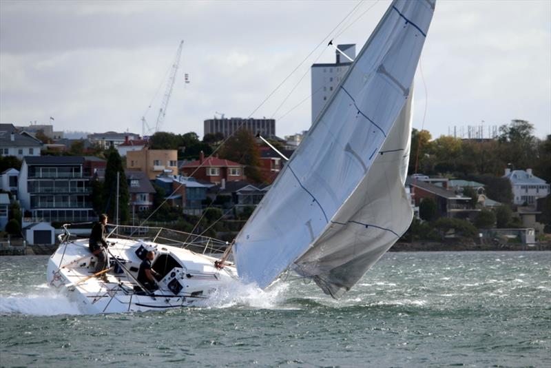 Trouble's short-handed crew got out of trouble in the SW gust on the Derwent today - 2019 Derwent Sailing Squadron Autumn Short-Handed Series photo copyright Peter Watson taken at Derwent Sailing Squadron and featuring the IRC class