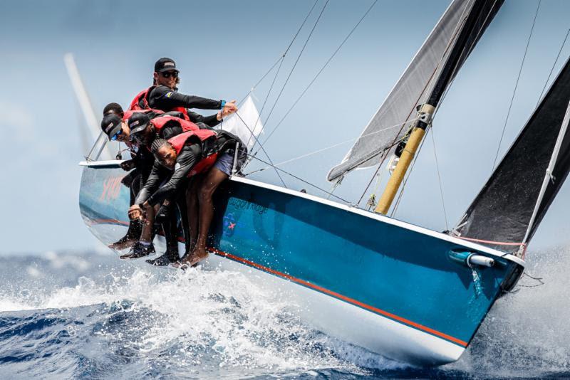 Action on board Jules Mitchell's NSA Spirit, a Cork 1720 competing in CSA Racing 6 - English Harbour Rum Race photo copyright Paul Wyeth / pwpictures.com taken at Antigua Yacht Club and featuring the IRC class