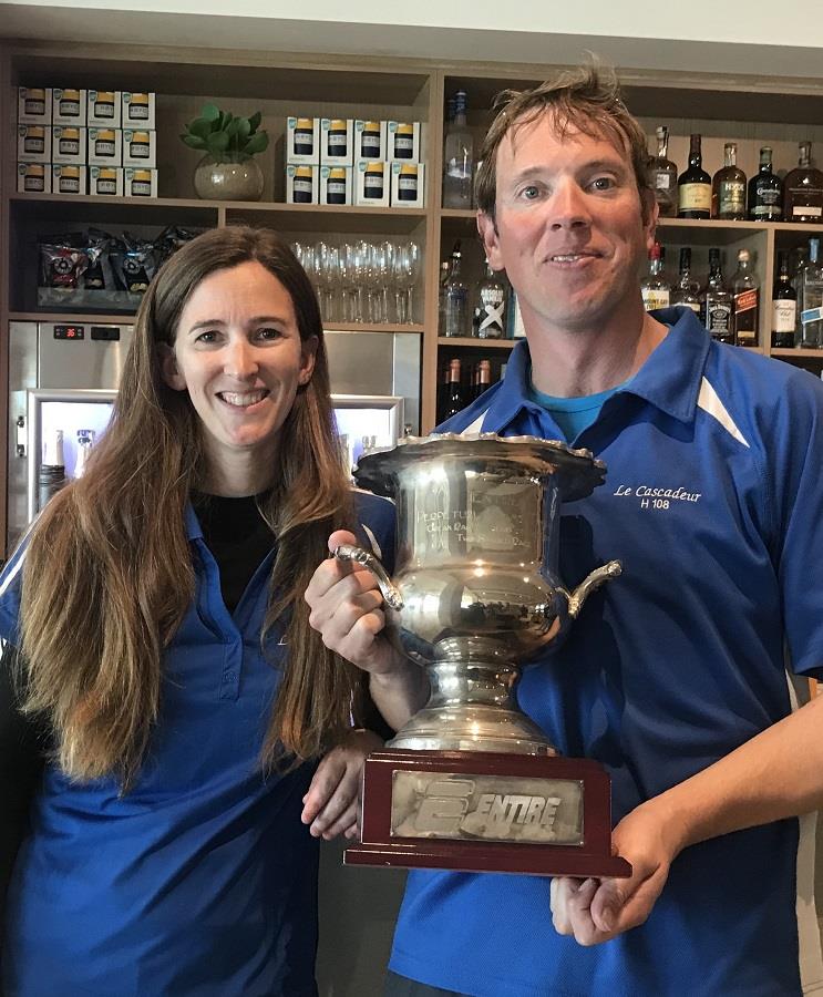 Leo Eeckman and Ryan Blackstock with their trophy - ORCV Double Handed Race photo copyright Dave Hewison Photography taken at Ocean Racing Club of Victoria and featuring the IRC class