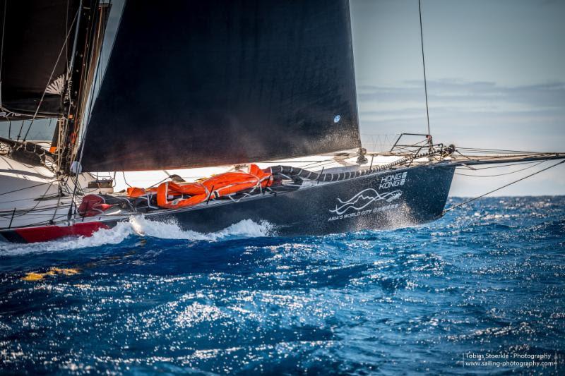 Closing in on Bermuda - 100ft Dovell, SHK Scallywag skippered by David Witt - 2019 Antigua Bermuda Race, Day 4 photo copyright Tobias Stoerkle taken at Royal Bermuda Yacht Club and featuring the IRC class