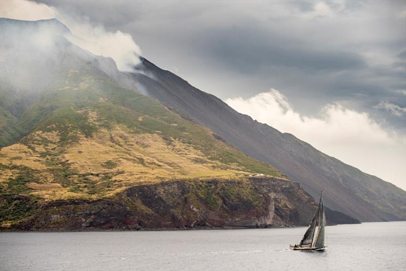 Aegir passes Stromboli in 2016 Rolex Middle Sea Race - photo © Rolex / Kurt Arrigo 