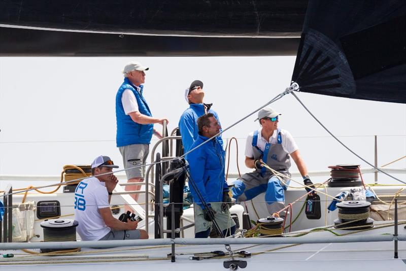 On board Rambler 88, owner George David is surrounded by America's Cup legends such as Dean Barker and Simon Daubney. - 2019 Rolex Giraglia photo copyright IMA / Studio Borlenghi taken at Yacht Club Italiano and featuring the IRC class