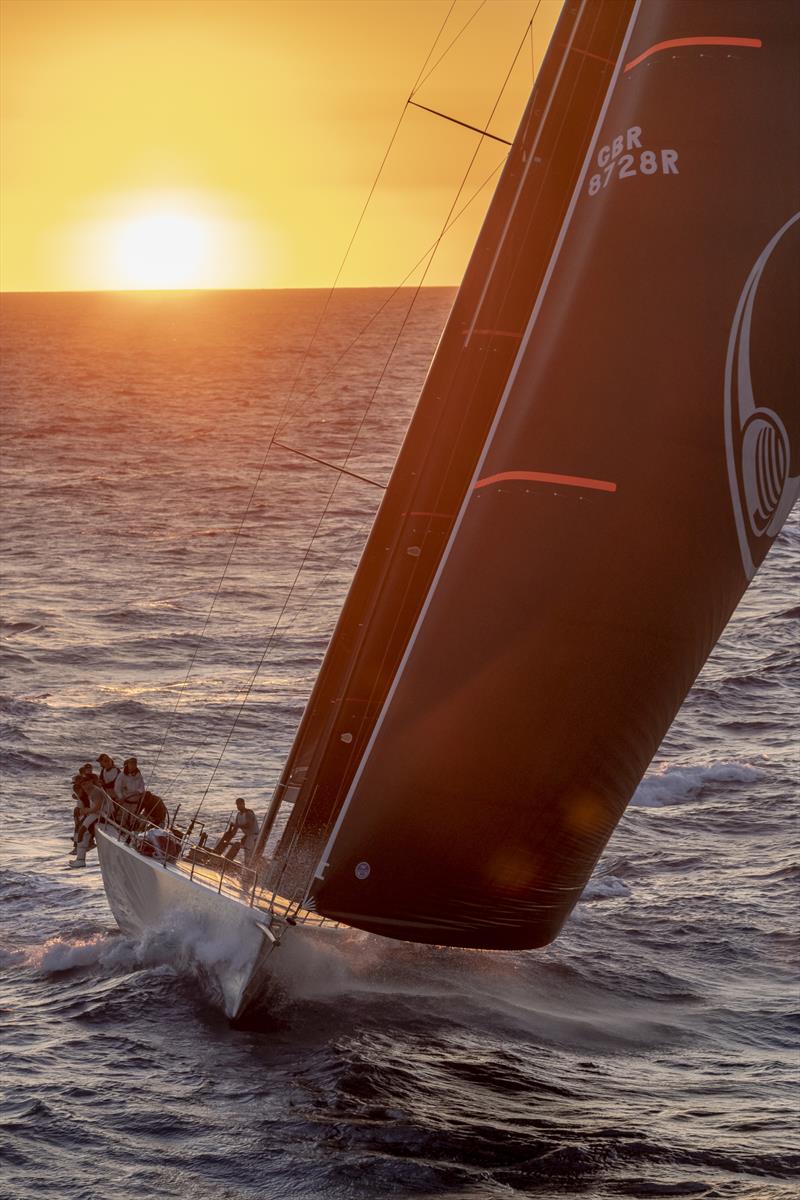 Alex Schaerer's Maxi 72 Caol Ila R approaching the Giraglia Rock on her way to winning the offshore race photo copyright IMA / Studio Borlenghi taken at Yacht Club Italiano and featuring the IRC class