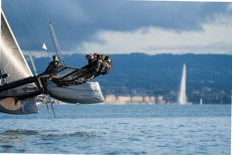 Ladycat powered by Spindrift in its final appearance at the Bol d'Or Mirabaud photo copyright Chris Schmid / Spindrift Racing taken at  and featuring the IRC class