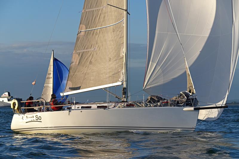 William McGough and Christian Jeffrey making their way out of the Solent aboard Just So - 2019 RORC Morgan Cup photo copyright Rick Tomlinson / RORC taken at Royal Ocean Racing Club and featuring the IRC class