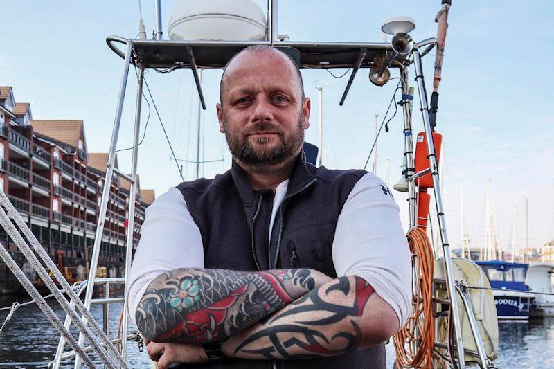 John Clarke prepares for the 100th Liverpool to Isle of Man race in 'Skyeblue' photo copyright Gaynor Portlock taken at Liverpool Yacht Club and featuring the IRC class