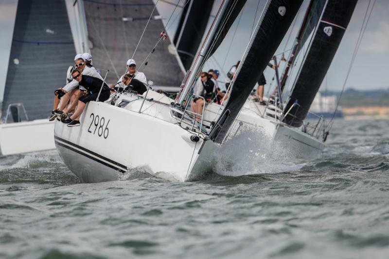 Christopher Preston's J/109 Jubilee facing increasing ferocious competition from defending IRC National Champion, Giovanni Belgrano's classic Whooper - IRC National Championship 2019 - photo © Paul Wyeth / pwpictures.com