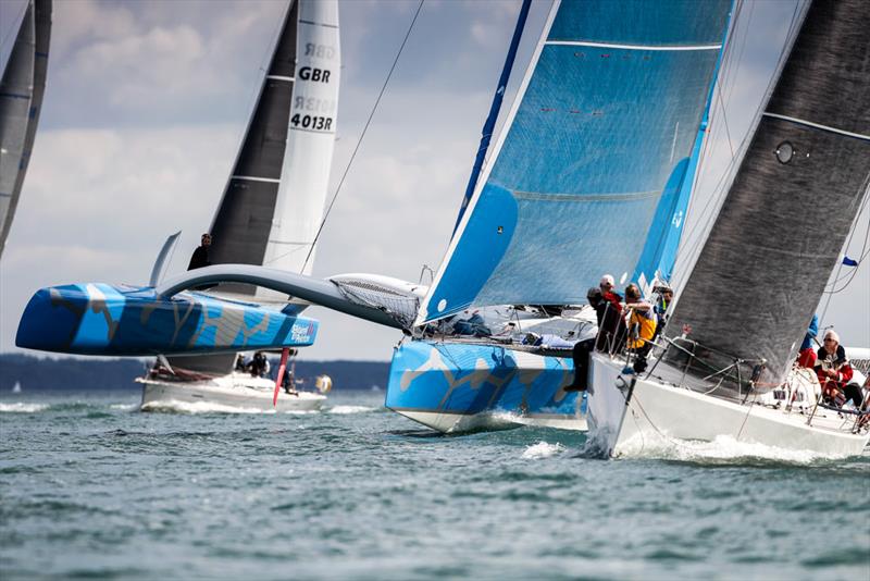 Thibaut Vauchel-Camus' Multi50 Solidaires En Peloton-Arsep - 2019 RORC Cowes Dinard St Malo Race photo copyright Paul Wyeth / RORC taken at Royal Ocean Racing Club and featuring the IRC class