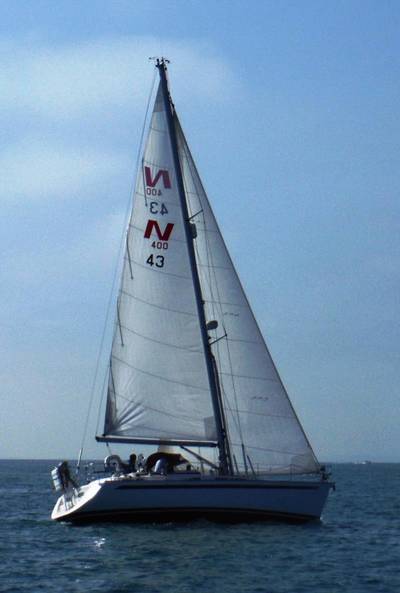 Aurigny Solace - en route Jersey - 2019 Waller Harris 2-Handed Triangle Race photo copyright Bill Harris taken at Royal Channel Islands Yacht Club and featuring the IRC class