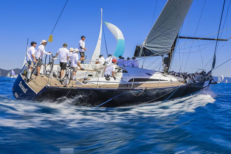 David Griffith's Yarrandi streaks towards the Whitsunday Passage during Hamilton Island Race Week 2018 - photo © Craig Greenhill / Salty Dingo