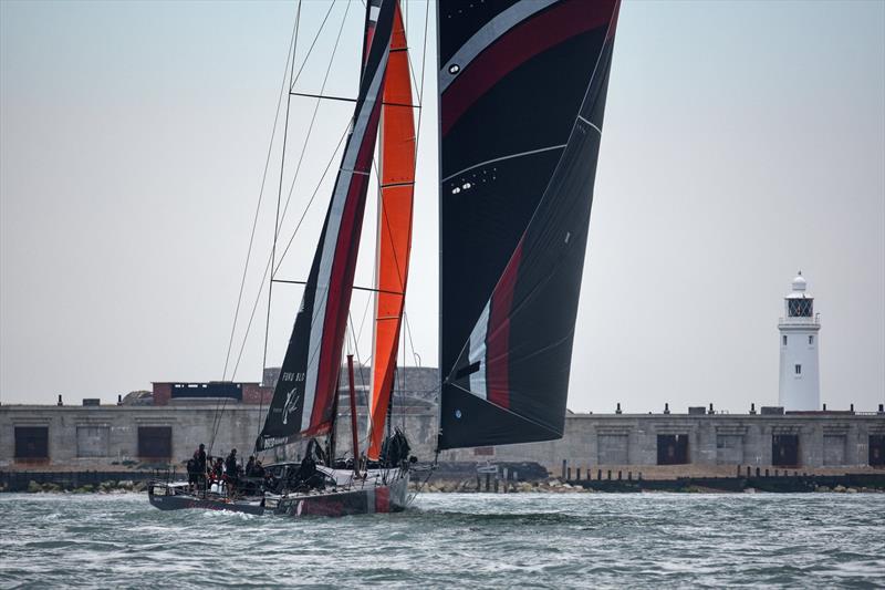 Scallywag nears the finish of the 2019 Transatlantic Race off Cowes photo copyright SHK Scallywag taken at Royal Hong Kong Yacht Club and featuring the IRC class
