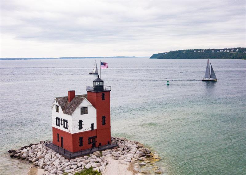 111th CYCRTM Finish at the Round Island Lighthouse. - photo © Ellinor Walters