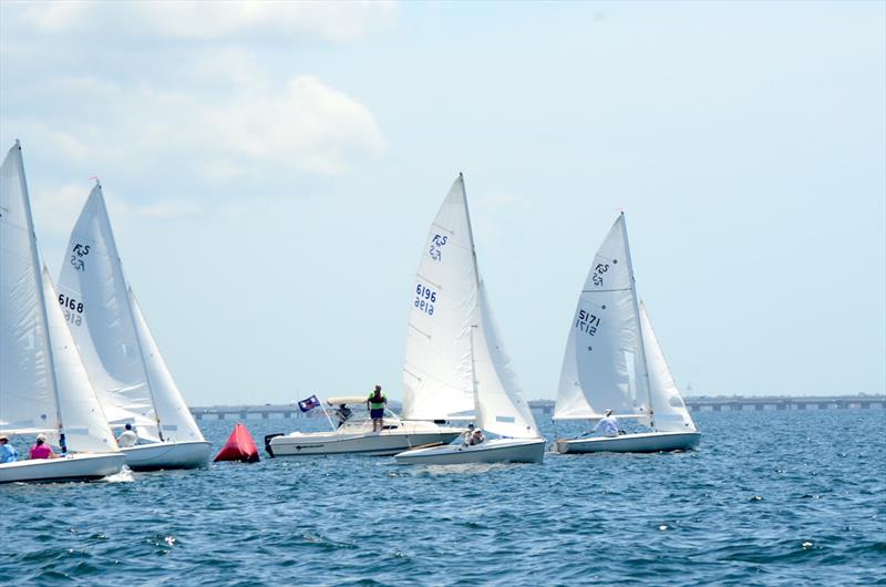Racing on the final day of the 2019 Flying Scot North American Championship in Pensacola FL sealed the deal for Zeke and Jay Horowitz. Sailing Flying Scot #6196 clear off the line act the pin, they took their third bullet of the series photo copyright Talbot Wilson taken at Pensacola Yacht Club and featuring the IRC class