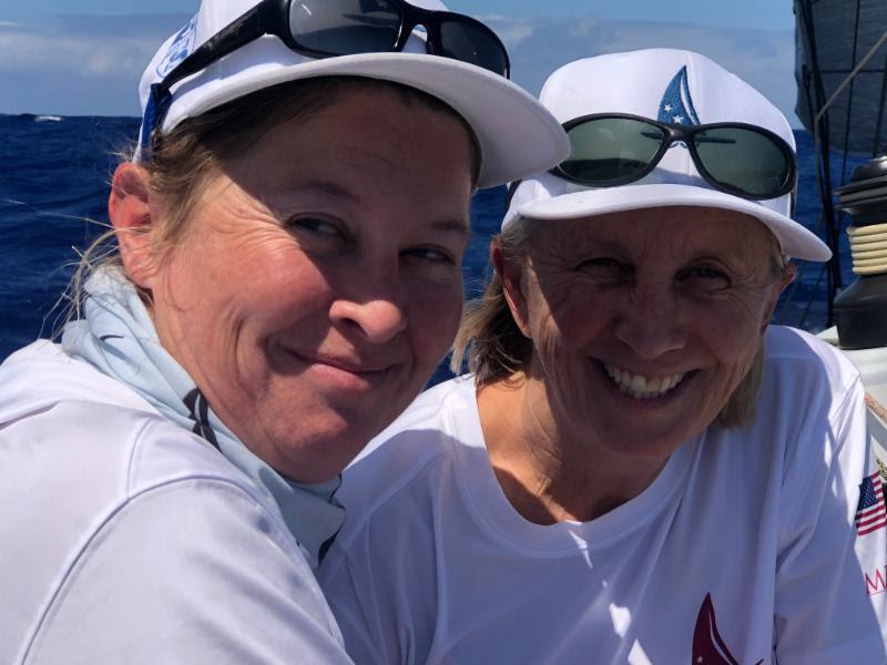 Hats off and a big shout out to all the women sailing in the 2019 50th anniversary Transpac. Cheers to Merlin's women crew onboard Kat Robinson (left) and Adrienne Cahalan (right) - Transpac 50 - photo © Transpacific Yacht Club