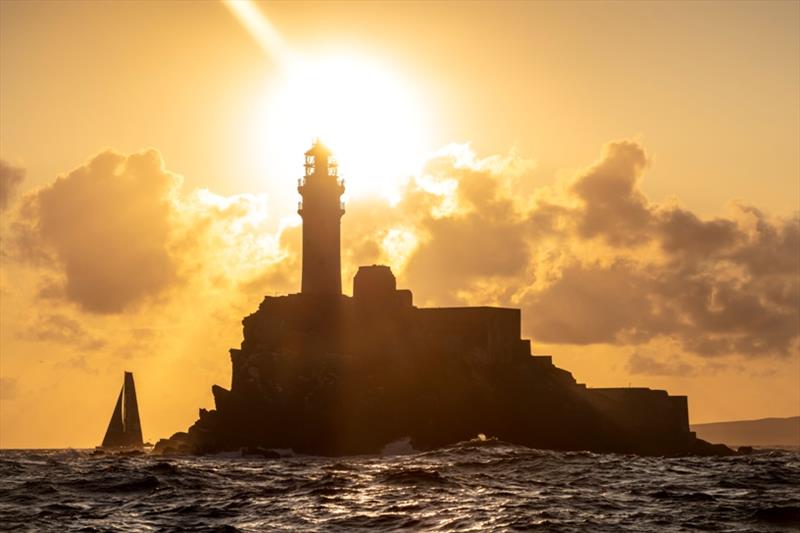 The unmistakable silhouette of the Fastnet Rock, which has legendary status in the minds of sailors around the world - 2019 Rolex Fastnet Race - photo © Rolex / Kurt Arrigo 