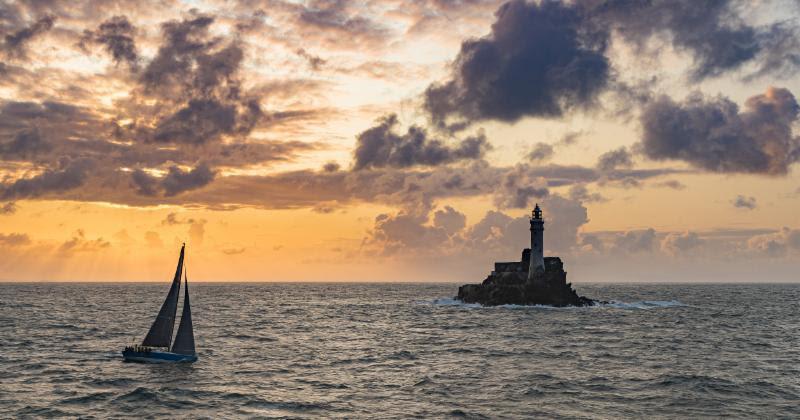 Ker 46 Tonnerre de Glen rounding the Fastnet Rock - Rolex Fastnet Race 2019 photo copyright Rolex / Carlo Borlenghi taken at Royal Ocean Racing Club and featuring the IRC class