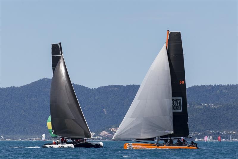 Back in Black and The Boatworks go head-to-head - Airlie Beach Race Week 2019 photo copyright Andrea Francolini taken at Whitsunday Sailing Club and featuring the IRC class