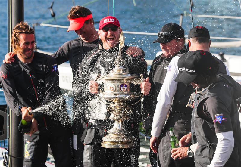 The crew of ‘Nitro' sailing for the Witbank Yacht & Aquatic Club celebrate with the coveted Lipton Cup shortly after coming ashore photo copyright Liesl King taken at Royal Cape Yacht Club and featuring the IRC class