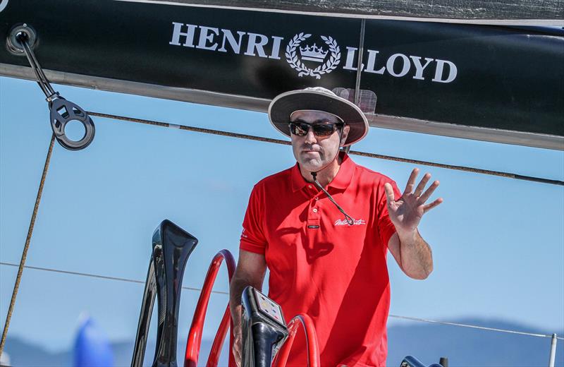 Skipper Mark Richards waves between tacks - Wild Oats - Day 1 - Hamilton Island Race Week - August 18, 2019 - photo © Richard Gladwell