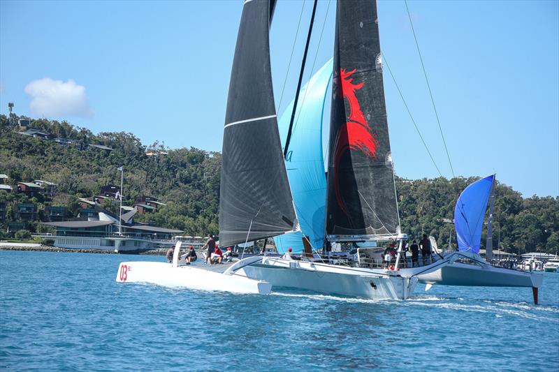 Beau Geste crosses the finish line - Day 2 - Hamilton Island Race Week, August 19, photo copyright Richard Gladwell taken at Hamilton Island Yacht Club and featuring the IRC class