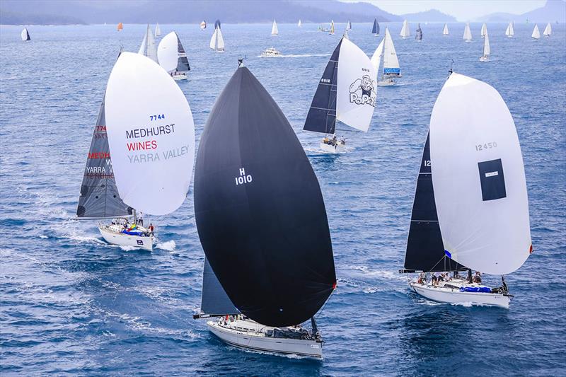 IKON (black spin) and IRC div 3 fleet - Hamilton Island Race Week photo copyright Salty Dingo taken at Hamilton Island Yacht Club and featuring the IRC class