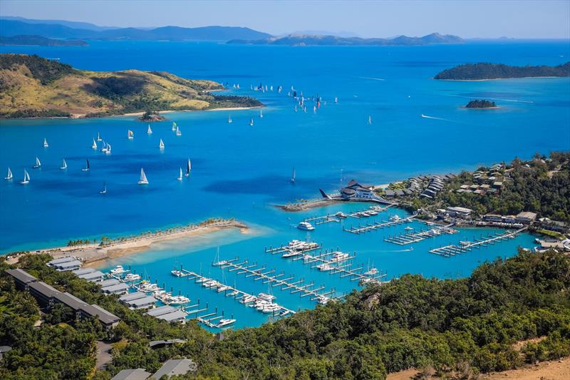 The purpose built marina is revealed as the 234 entry race exits for another race day  - Hamilton Island Race Week 2019 - photo © Craig Greenhill / www.saltydingo.com.au