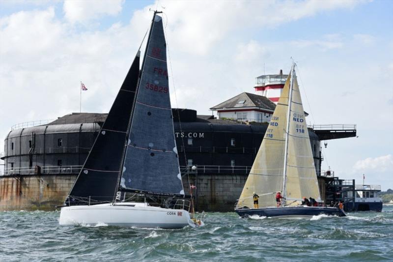 Nigel & Tim Goodhew's Sun Fast 3200 Cora and Harry Heijst's S&S 41 Winsome photo copyright Rick Tomlinson / RORC taken at Royal Ocean Racing Club and featuring the IRC class