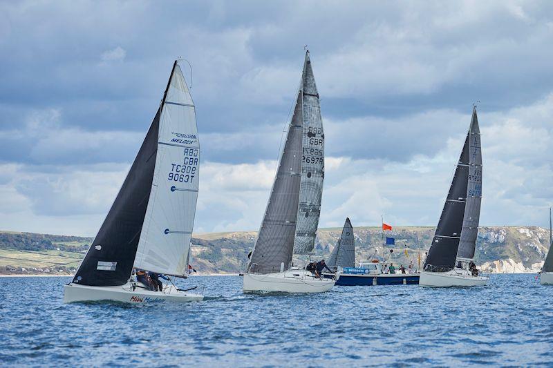 Mini Mayhem o nthe start line in the Why Boats Weymouth Regatta - photo © Louis Goldman / www.louisgoldmanphotography.com