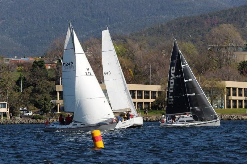Division 3 boats racing off Battery Point photo copyright Peter Watson taken at Derwent Sailing Squadron and featuring the IRC class