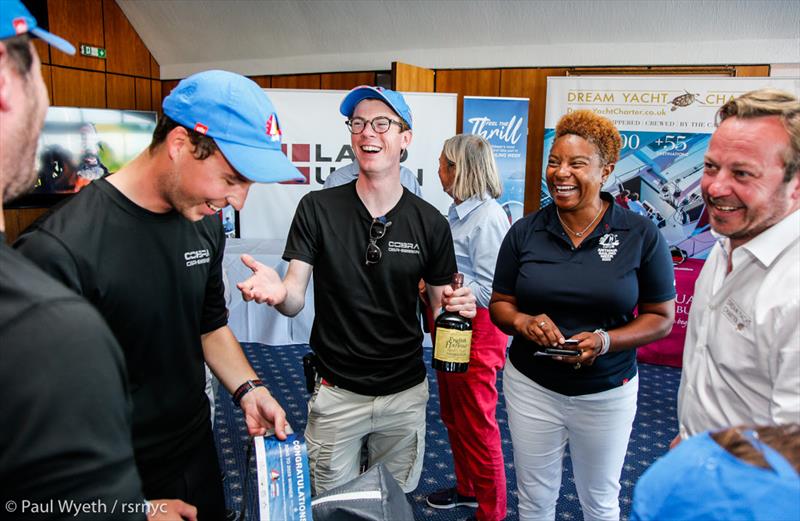 The Cobra Team celebrate with Rana Lewis (ASW) and Andy Byham (Dream Yacht Charter) - Land Union September Regatta 2019 - photo © Paul Wyeth