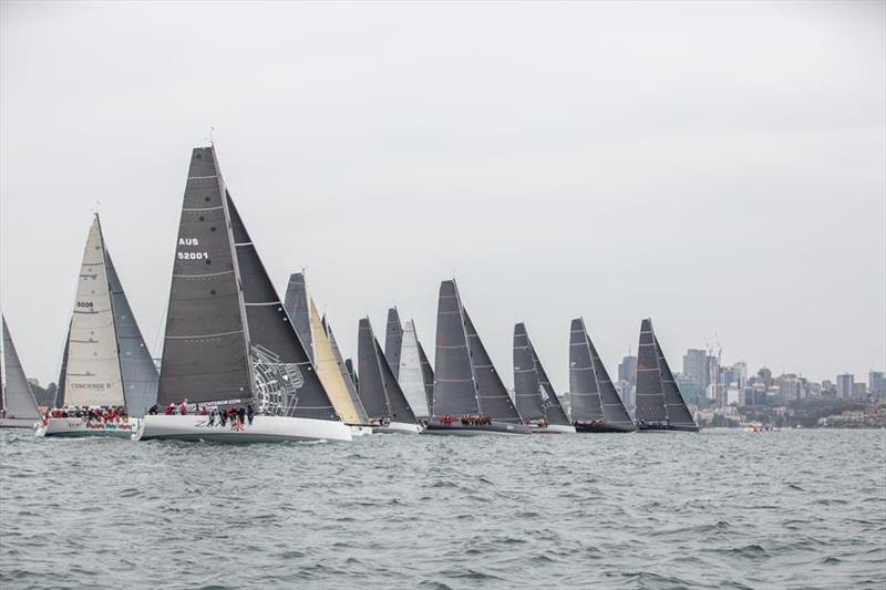 Thity-two teams jostled for start positioning in the fresh 10-15 knot nor' easter - Flinders Islet Race 2019 photo copyright Cruising Yacht Club of Australia taken at Cruising Yacht Club of Australia and featuring the IRC class