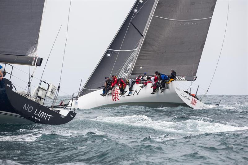 TP52 Zen started well, managing to beat larger RP63 No Limit to open water - Flinders Islet Race 2019 photo copyright Cruising Yacht Club of Australia taken at Cruising Yacht Club of Australia and featuring the IRC class