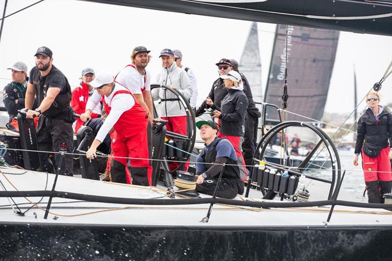 David Griffiths at the helm of Chinese Whisper as the team prepare for the race start photo copyright Hamish Hardy, CYCA Media taken at Cruising Yacht Club of Australia and featuring the IRC class