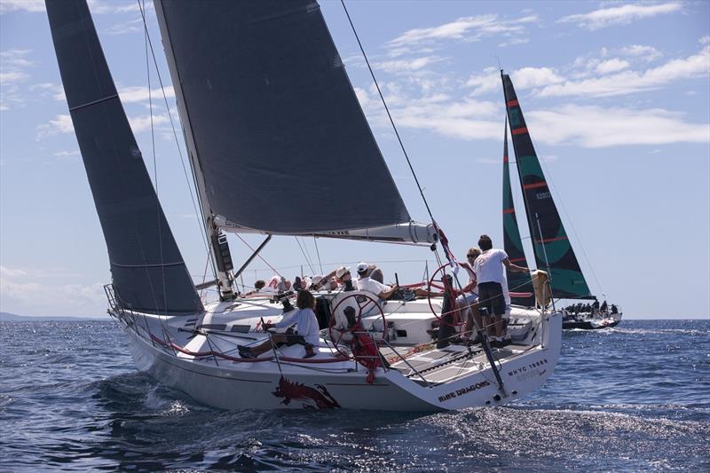 Nine Dragons breathing fire up the beat - Sydney Harbour Regatta photo copyright Andrea Francolini taken at Middle Harbour Yacht Club and featuring the IRC class